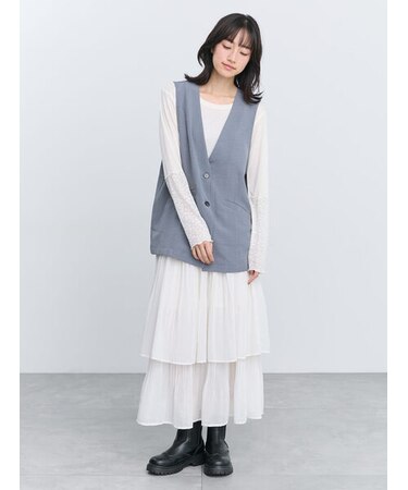 レイヤード風消しプリーツスカート