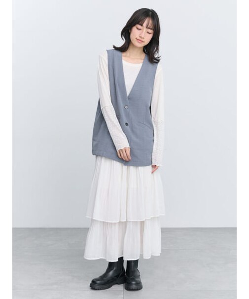 レイヤード風消しプリーツスカート