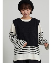 コード刺繍ニットベスト