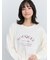 レース付きロゴプリントロングTシャツ
