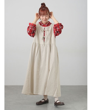 【Cross×Linen】ふんわり前後着ジャンスカ
