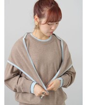 【カシミヤブレンド】配色三角ストール