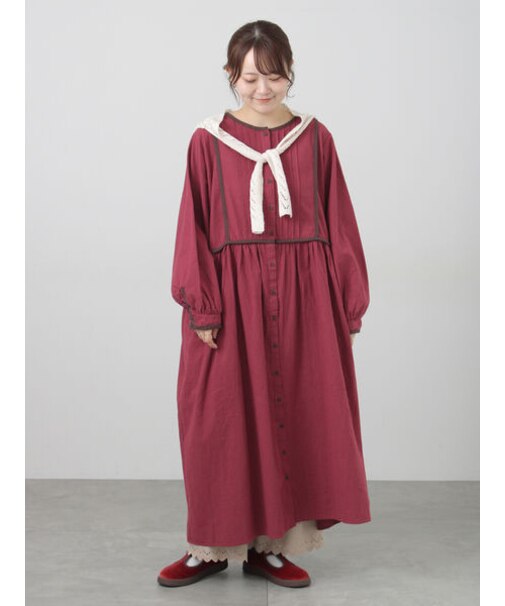 【販路限定】配色パイピングワンピース