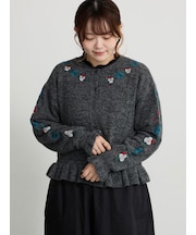 【マカベアリス×Samansa Mos2】刺繍ニットカーディガン