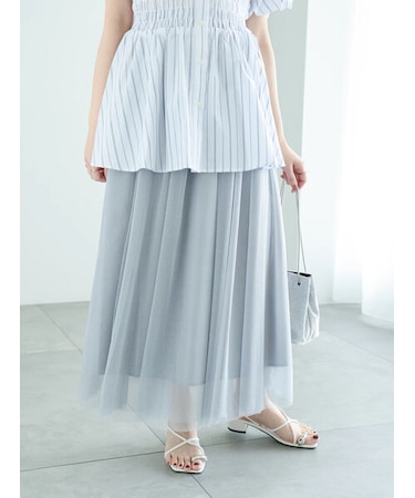 ラメチュールギャザースカート