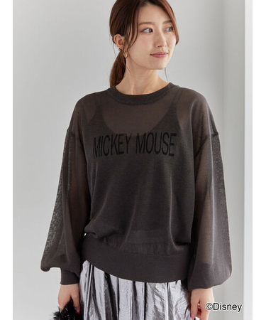 【Disney】ミッキー/ロゴプリントシアーニット