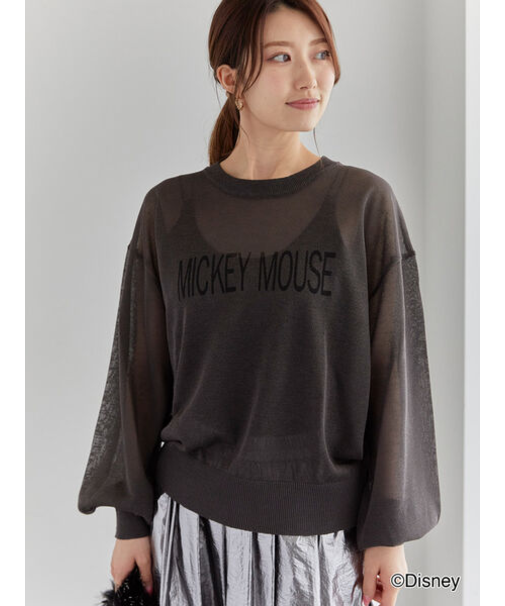 【Disney】ミッキー/ロゴプリントシアーニット