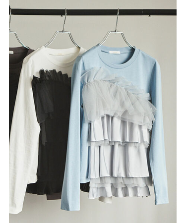 【貴島明日香コラボ】フリルコンビトップス