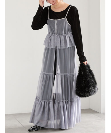 前後2WAYレイヤードキャミワンピース