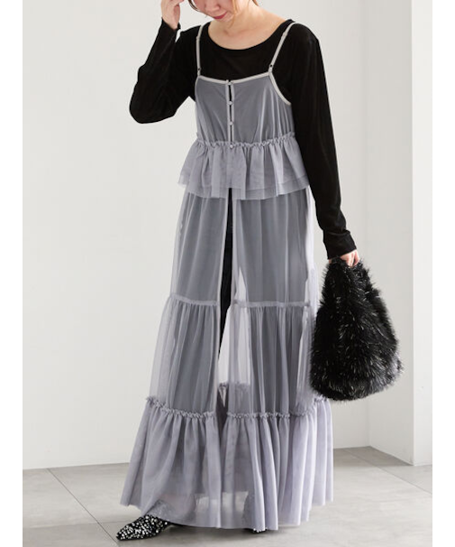 前後2WAYレイヤードキャミワンピース