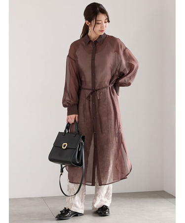 シアーロングレイヤーシャツ