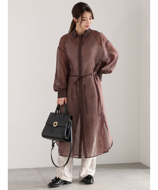 シアーロングレイヤーシャツ