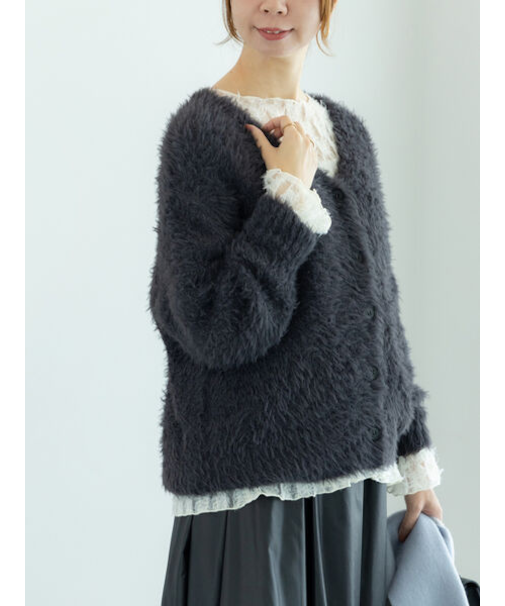 シャギーミドルカーディガン