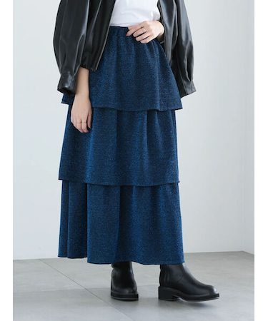 【WEB限定】ラメティアードスカート