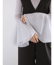 チュールフレアスリーブニットプルオーバー