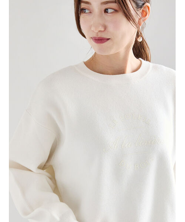 発泡ロゴプリントニット