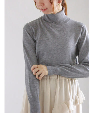 リブタートルネックプルオーバー