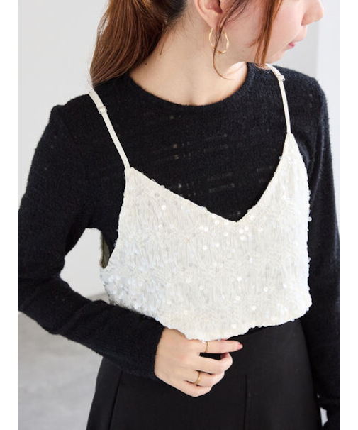 スパンコールキャミブラウス