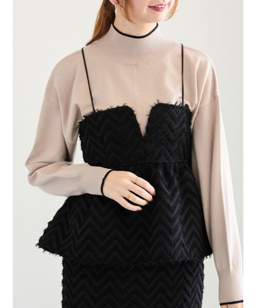 カットジャカードボンディングキャミソール(セットアップ可)