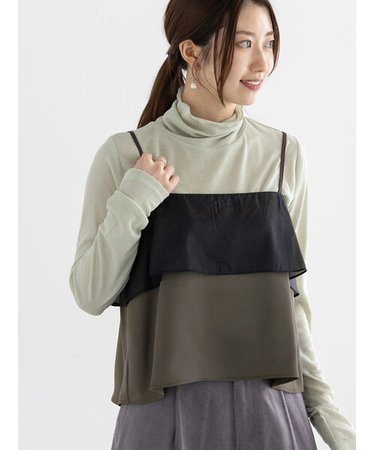 オーガンジー&サテンキャミブラウス