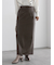 エコレザーロングナロースカート