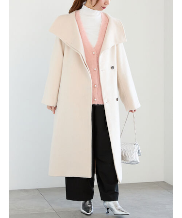 スタンドカラーロングコート