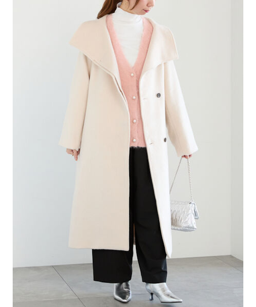 スタンドカラーロングコート