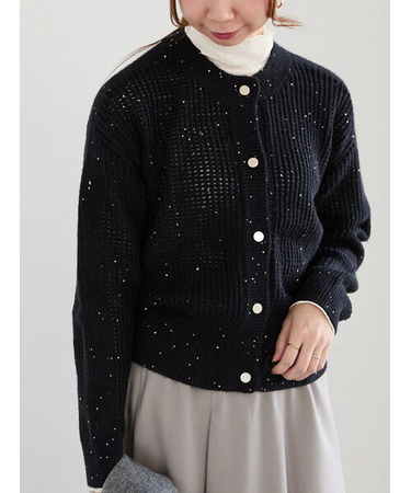 スパンコールメッシュカーデ