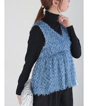 フリンジジャカードジレブラウス