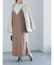 フェイクレザーキャミワンピース