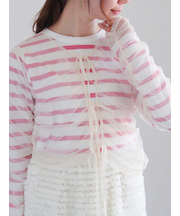 チュールギャザー2wayブラウス