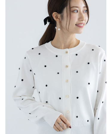 ドットビーズ刺繍カーディガン