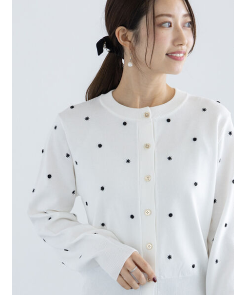 ドットビーズ刺繍カーディガン