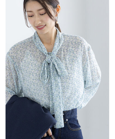 パターンアソートシフォンボウタイブラウス