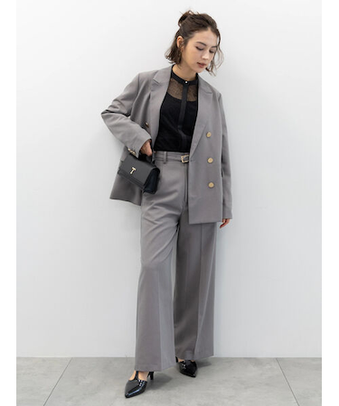 【セレモニーアイテム】ベルト付ワイドパンツ（セットアップ可）