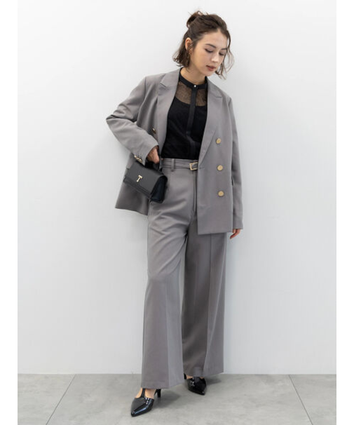 【セレモニーアイテム】ベルト付ワイドパンツ（セットアップ可）