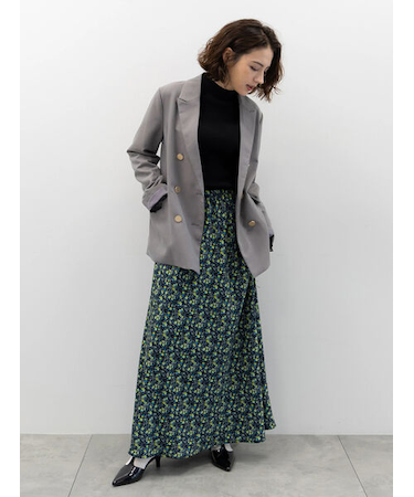 フラワープリントロングスカート