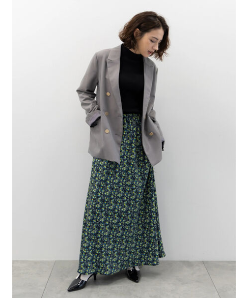 フラワープリントロングスカート