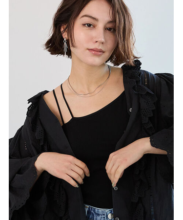 シームレスカップ付きアシメキャミソール《2025spring catalog item》