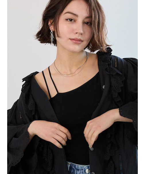 シームレスカップ付きアシメキャミソール《2025spring catalog item》