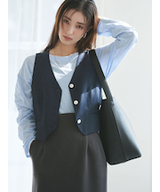 【宮本茉由着用】ストライプショートベスト《2025spring catalog item》