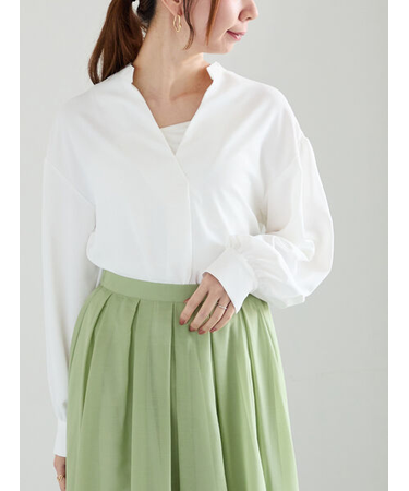 スキッパードレープシャツ