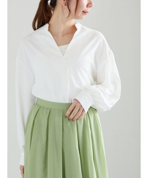 スキッパードレープシャツ