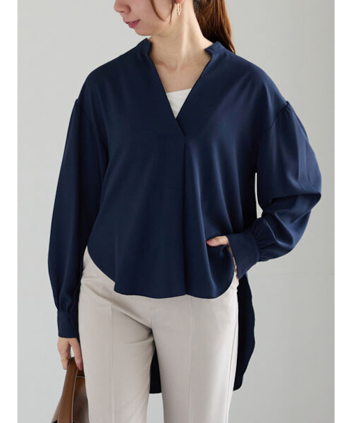 スキッパードレープシャツ