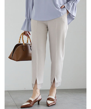 シアーヘムテーパードパンツ