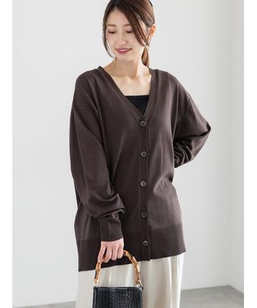 カシュクールVネックミドルカーディガン
