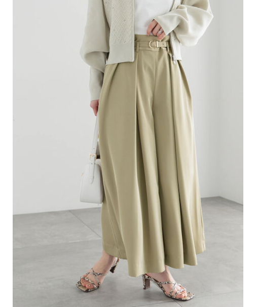 スムースツイルタックフレアガウチョ