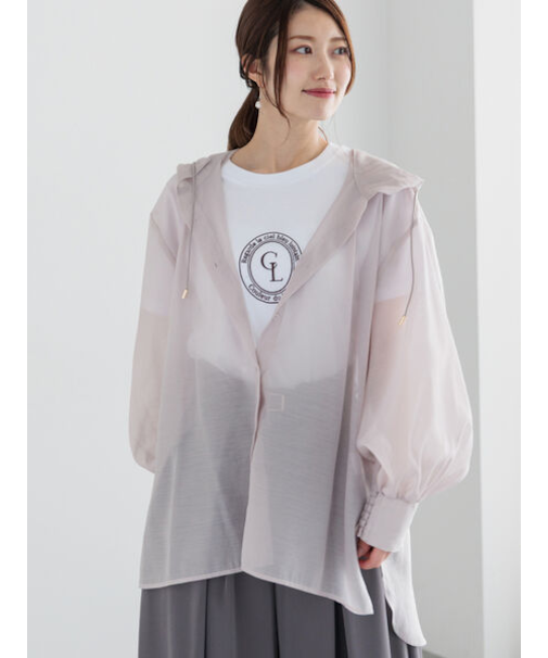 シアーフードシャツ