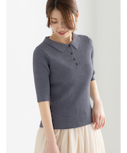 スキッパーポロリブニット《2025summer catalog item》
