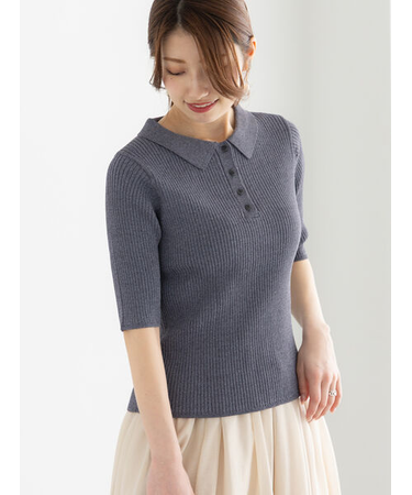 スキッパーポロリブニット《2025summer catalog item》